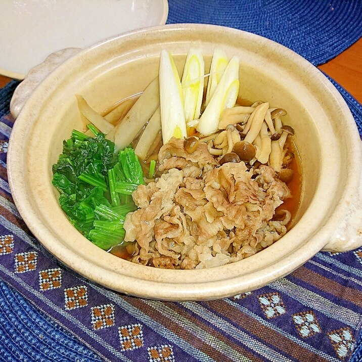 牛肉と野菜の炊合せ（すき焼き風）